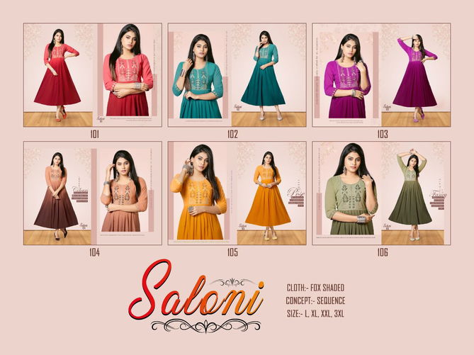 Saloni 3 Latest Designer Ethnic Wear Georgette Long Anarkali Kurti Collection